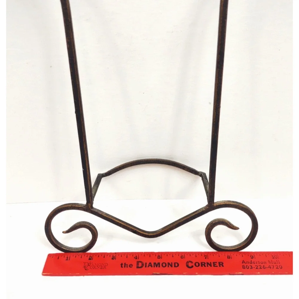 VTG Silver Cast Metal Large Hand Towel Holder Scrolled Hanging 19